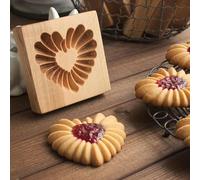 OZAOZ Molde de madera tallada para galletas, cortador de galletas de jengibre, moldes de sello de galletas para Springerle, tragacanto, mazapán, Pryanik ruso, pan de jengibre, Lebkuchen y Tirggel
