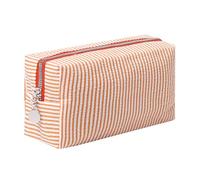 OZAOZ Neceser de maquillaje, neceser de viaje, organizador de lona estética, bolsa con cremallera para mujer, anaranjado (M-Orange), Lindo