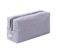 OZAOZ Neceser de maquillaje, neceser de viaje, organizador de lona estética, bolsa con cremallera para mujer, azul marino, (M-Navy Blue), Lindo