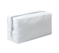 OZAOZ Neceser de maquillaje, neceser de viaje, organizador de lona estética, bolsa con cremallera para mujer, M-azul claro, Lindo