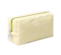 OZAOZ Neceser de maquillaje, neceser de viaje, organizador de lona estética, bolsa con cremallera para mujer, amarillo (M-Yellow), Lindo