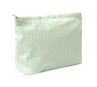 OZAOZ Neceser de maquillaje, neceser de viaje, organizador de lona estética, bolsa con cremallera para mujer, Verde, Lindo