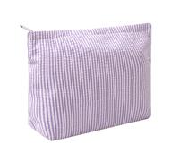 OZAOZ Neceser de maquillaje, neceser de viaje, organizador de lona estética, bolsa con cremallera para mujer, Púrpura, Lindo