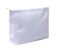 OZAOZ Neceser de maquillaje, neceser de viaje, organizador de lona estética, bolsa con cremallera para mujer, Azul/claro, Lindo