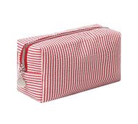 OZAOZ Neceser de maquillaje, neceser de viaje, organizador de lona estética, bolsa con cremallera para mujer, Rojo (M-Red), Lindo