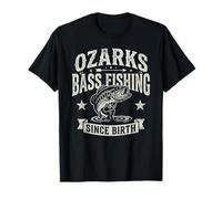 Ozarks Bass Fishing Angler Vintage Lake Fishing Anglers Camiseta