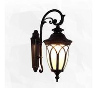 OZBMA Aplique de Pared Exterior de Lujo Europeo, Resistente al Agua, Tipo Farol, de Aluminio, para Garaje o Entrada (Color: Negro) (Negro)