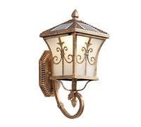 OZBMA Aplique de Pared Solar Exterior LED y Aplique de Red de Doble Uso para Poste de Puerta de Entrada, Villa, Linterna Impermeable IP55 para jardín y hogar.