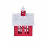 OZBMA Candelabro navideño único de Hierro con Forma de casa roja, Soporte Decorativo para Velas, Centro de Mesa navideño, casa de Nieve, candelabro Acogedor, decoración de Primavera (Tipo A)