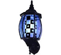 OZBMA Lámpara de Pared Exterior con Forma de Poste de barbero, 40 cm/16 Pulgadas, luz LED, Letrero Impermeable para peluquería y salón de Belleza, Rayas Blancas y Negras, Montaje en Pared (AA)