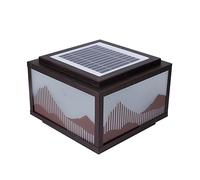 OZBMA Lámpara Solar Moderna para Parque, de lámina galvanizada, Resistente al Agua, para Mesa, para césped, con Fuente LED de Colores, Regulable, Pilar de 50 cm
