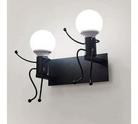 OZBME Apliques de Interior humanoides, luz LED Moderna y Creativa para habitación Infantil, Pasillo, Escalera, E27, Bombilla no incluida (Blanco Completo)