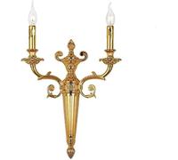 OZBME Apliques de Pared Europeos Vintage con Base de Oro Negro y Cristal, Acabado de Cobre Resistente, lámpara de Vela para decoración de Interiores (Dorado A)
