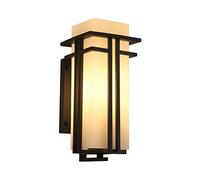 OZBME Apliques de Pared para Exterior, Impermeables, Negros, Retro, de Aluminio antioxidante, Vintage, Edison, E27, de Vidrio, para Patio, jardín y balcón, duraderos (Altura: 39 cm).