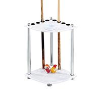 OZBME Estante de Madera para Almacenamiento de Tacos de Billar, Soporte Independiente para Tacos de Billar, Estante esquinero para 8 Tacos, Blanco, 36x60cm (Blanco 36x60cm)