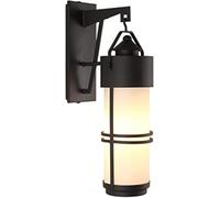 OZBME Farol de Pared de Vidrio para Exteriores, Resistente al Agua, de Mediados de Siglo, de Aluminio Negro Retro, Aplique rústico Vintage para Patio, Porche, jardín y decoración del hogar.