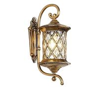 OZBME Farol de Pared rústico Negro Extragrande para Exteriores, lámpara de Cristal Vintage Impermeable para Porche, Puerta de Entrada y Patio, decoración Estilo Granja (marrón)