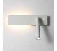 OZBME Lámpara de Noche con Foco Giratorio de 350°, Moderna lámpara LED de Lectura con Apliques Ajustables para Dormitorio, Estudio, Oficina (Blanco A)