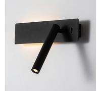 OZBME Lámpara de Noche con Foco Giratorio de 350°, Moderna lámpara LED de Lectura con Apliques Ajustables para Dormitorio, Estudio, Oficina (Negro A)