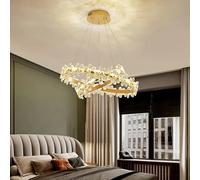 OZBME Lámparas Colgantes Modernas con Luces LED para decoración del hogar, para Sala de Estar, Comedor, iluminación Interior (Blanco cálido, 2 Anillos de 80 a 100 cm)