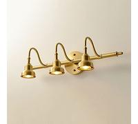 OZBME Lámparas de baño, lámpara de tocador Ajustable de 90°, Luces Frontales de latón para Maquillaje, iluminación para Marcos de Fotos, Luces de Pared Modernas giratorias Mr16 de 3 Luces (3 Luces)