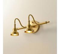 OZBME Lámparas de baño, lámpara de tocador Ajustable de 90°, Luces Frontales de latón para Maquillaje, iluminación para Marcos de Fotos, Luces de Pared Modernas giratorias Mr16 de 3 Luces (2 Luces)