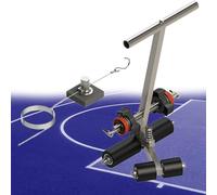 OZBME Máquina para marcar líneas de cancha con Ancho Ajustable - Aplicador Manual de Piso y Kit de Plantilla de Baloncesto para Caminos de concreto y Asfalto de 45 cm