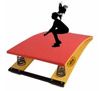OZBME Tabla elástica de Salto de Altura de 4 resortes, para Entrenamiento de Wushu, Resistente, de Gran tamaño, para Gimnasia, Kung-fu, de Madera R (Rojo B)