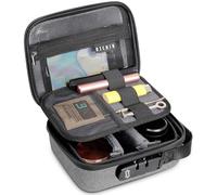 OZCHIN Bolsa a prueba de olores con cerradura de combinación, forro de carbono sin olor, caja de almacenamiento de poliuretano duro, contenedor a prueba de olores, organizador de medicamentos, bolsa