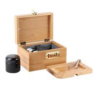 OZCHIN Caja grande de bambú con cerradura de combinación, decorativa para el hogar, gran opción de regalo, caja de almacenamiento con tarro para hombres