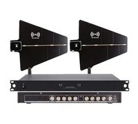 OzcNykt Amplificador de Antena para Micrófono Inalámbrico, Distribución UHF de 8 Canales con Antenas Direccionales, Booster de Señal RF para Escenario, Estudios, Eventos y Teatro