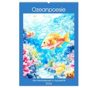 Ozeanpoesie. Die Unterwasserwelt im Aquarell-Stil (Wandkalender 2026 DIN A2 hoch), CALVENDO Monatskalender: Die magische und zauberhafte Welt der Meeresbewohner