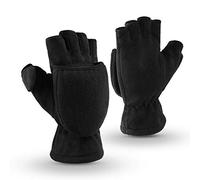 OZERO Guantes Invierno para Mujer y Hombre Guantes Sin Dedos Manoplas Convertibles de Guantes (XL)