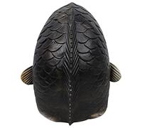Ozgkee Latex Fish Head Face Cover Animal Face Cover Fish Costume Face Cover Novedad Animal Head Mask Fish Latex Masks para Halloween Costume Party Prop (pez Negro)