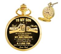 Ozinna Reloj de bolsillo personalizado para mi hijo para hombre, relojes de bolsillo personalizados con nombres, regalos significativos de graduación, regalos de cumpleaños del día del padre para hijo