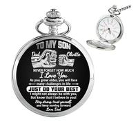 Ozinna Reloj de bolsillo personalizado para mi hijo para hombre, relojes de bolsillo personalizados con nombres, regalos significativos de graduación, regalos de cumpleaños del día del padre para hijo