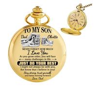 Ozinna Reloj de bolsillo personalizado para mi hijo para hombre, relojes de bolsillo personalizados con nombres, regalos significativos de graduación, regalos de cumpleaños del día del padre para hijo