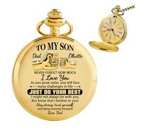 Ozinna Reloj de bolsillo personalizado para mi hijo para hombre, relojes de bolsillo personalizados con nombres, regalos significativos de graduación, regalos de cumpleaños del día del padre para hijo