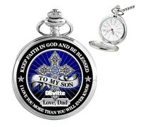 Ozinna Reloj de bolsillo personalizado para mi hijo para hombre, relojes de bolsillo personalizados con nombres, regalos significativos de graduación, regalos de cumpleaños del día del padre para hijo