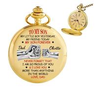 Ozinna Reloj de bolsillo personalizado para mi hijo para hombre, relojes de bolsillo personalizados con nombres, regalos significativos de graduación, regalos de cumpleaños del día del padre para hijo