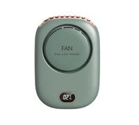 Ozkssdrnl Ventilador portátil de cuello colgante, mini ventilador portátil de 2000 mAh, funciona con pilas, recargable por USB, enfriador de aire de 3 velocidades, color verde