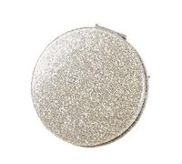 OZLCUA 2pc Portable Glitter Round Makeup Mirror Hand Pocket Folding Cosmetic Mirror Double Face Make Up Mirror(Gold)