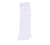 OZLCUA 3 Pairs Unisex Toe Socks Five Fingers Straight Breathable Sports Running Solid Color Black White Grey(White)