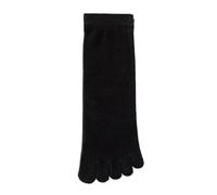 OZLCUA 3 Pairs Unisex Toe Socks Five Fingers Straight Breathable Sports Running Solid Color Black White Grey(Black)