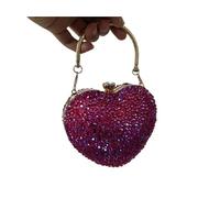 OZLCUA Bolsos Rhinestone Bolso de noche con forma corazón diamantes y imitación for mujer, lujo, incrustaciones cristales, ideal for fiestas(Color 7)