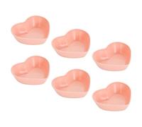 OZLCUA Cuencos Aperitivos Juego de 6 platos pequeños plástico for condimentos, ideales for la cocina. Perfectos for mojar aperitivos y salsas(Love pink 6pcs)