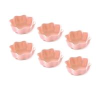 OZLCUA Cuencos Aperitivos Juego de 6 platos pequeños plástico for condimentos, ideales for la cocina. Perfectos for mojar aperitivos y salsas(Flower pink 6pcs)