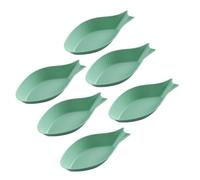 OZLCUA Cuencos Aperitivos Juego de 6 platos pequeños plástico for condimentos, ideales for la cocina. Perfectos for mojar aperitivos y salsas(Fish green 6pcs)