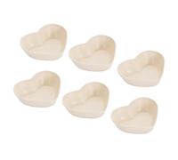 OZLCUA Cuencos Aperitivos Juego de 6 platos pequeños plástico for condimentos, ideales for la cocina. Perfectos for mojar aperitivos y salsas(Love beige 6pcs)