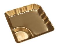 OZLCUA Cuencos Aperitivos Plato de acero inoxidable for aperitivos con salsera, dorado y plateado, ideal for patatas fritas. Vajilla cuadrada for cocina, bar, karaoke restaurante(Sqaure-gold)